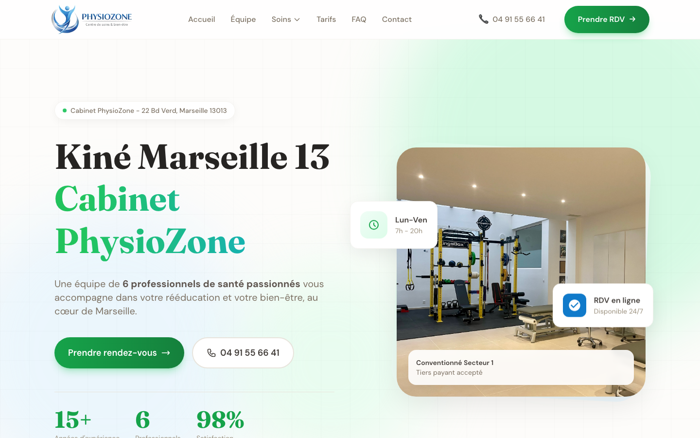 Capture du site Cabinet Kiné Marseille