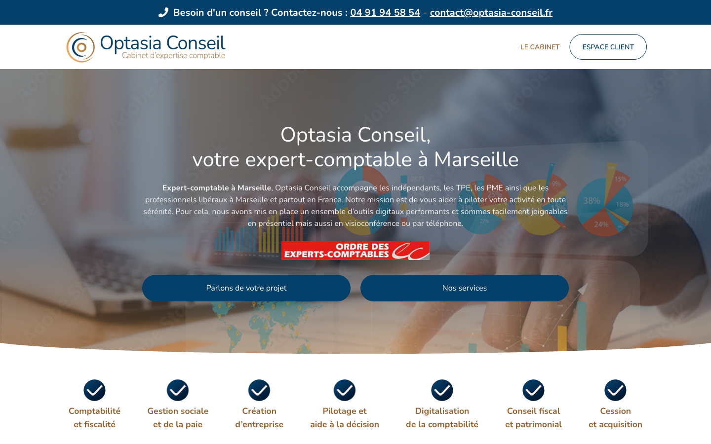 Capture du site Optasia Conseil