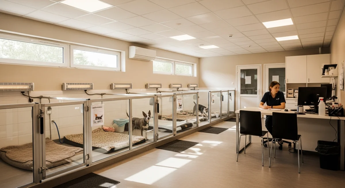 Installations intérieures de l'élevage de Berger Belge Laekenois