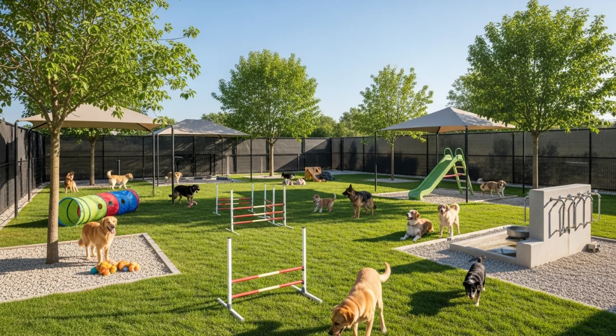 Installations extérieures de l'élevage de Berger De Beauce