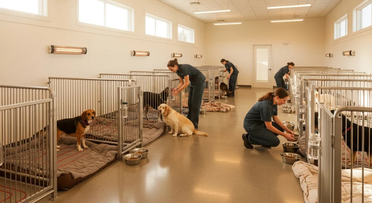 Installations intérieures de l'élevage de Berger De Beauce