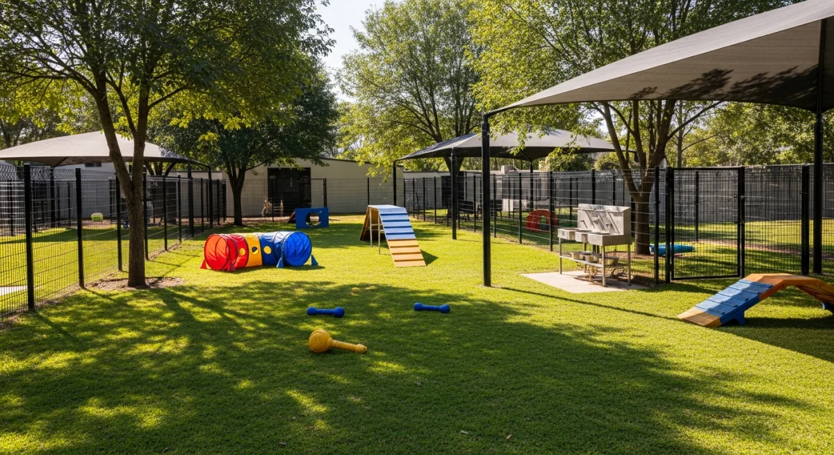 Installations extérieures de l'élevage de Berger De Brie