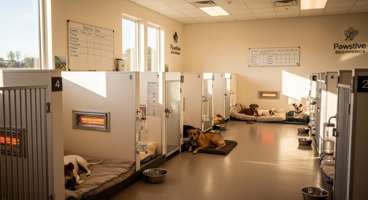 Installations intérieures de l'élevage de Berger Des Pyrénées