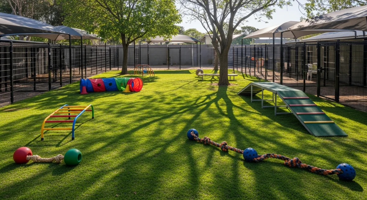 Installations extérieures de l'élevage de Biewer Terrier