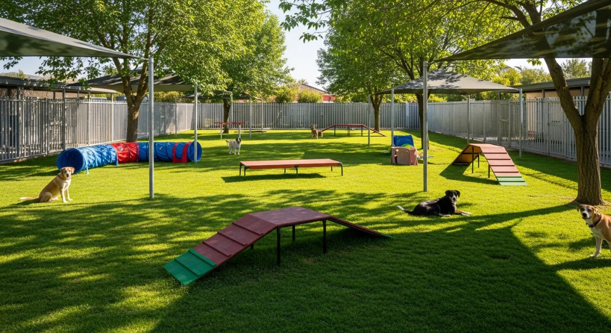 Installations extérieures de l'élevage de Border Collie