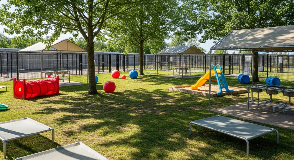 Installations extérieures de l'élevage de Border Terrier