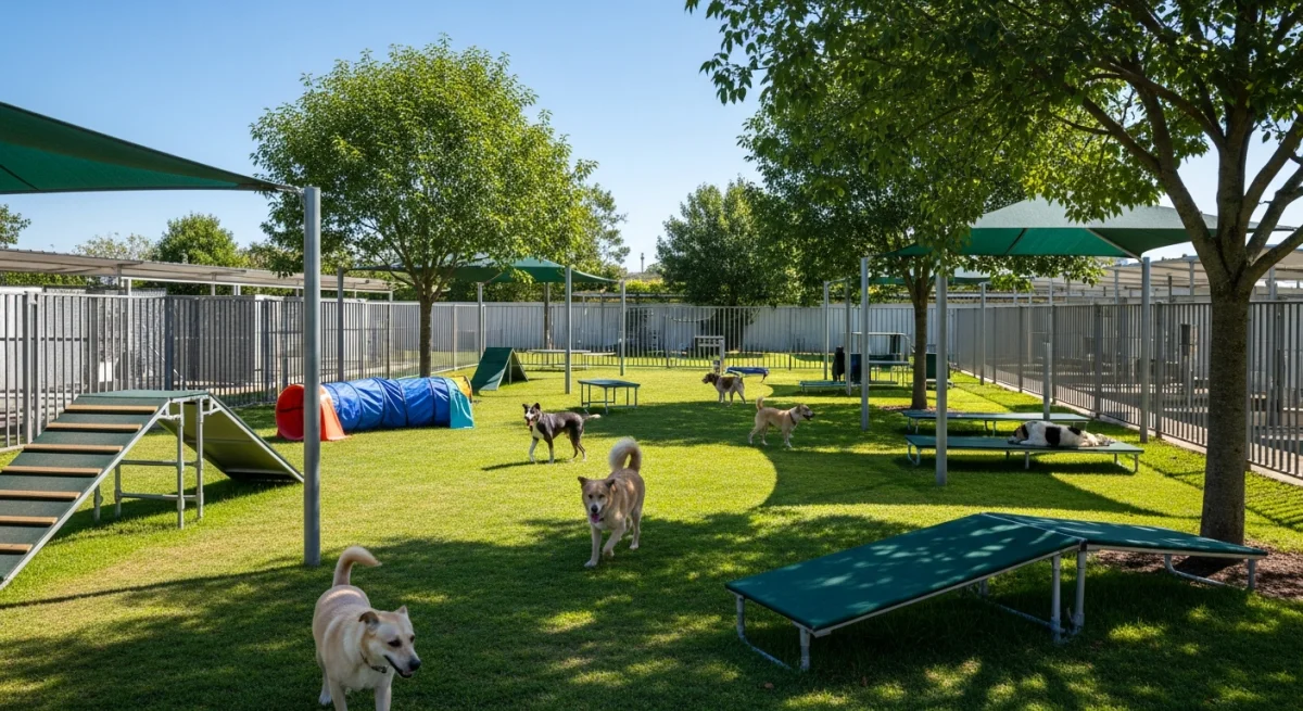 Installations extérieures de l'élevage de Braque De Weimar