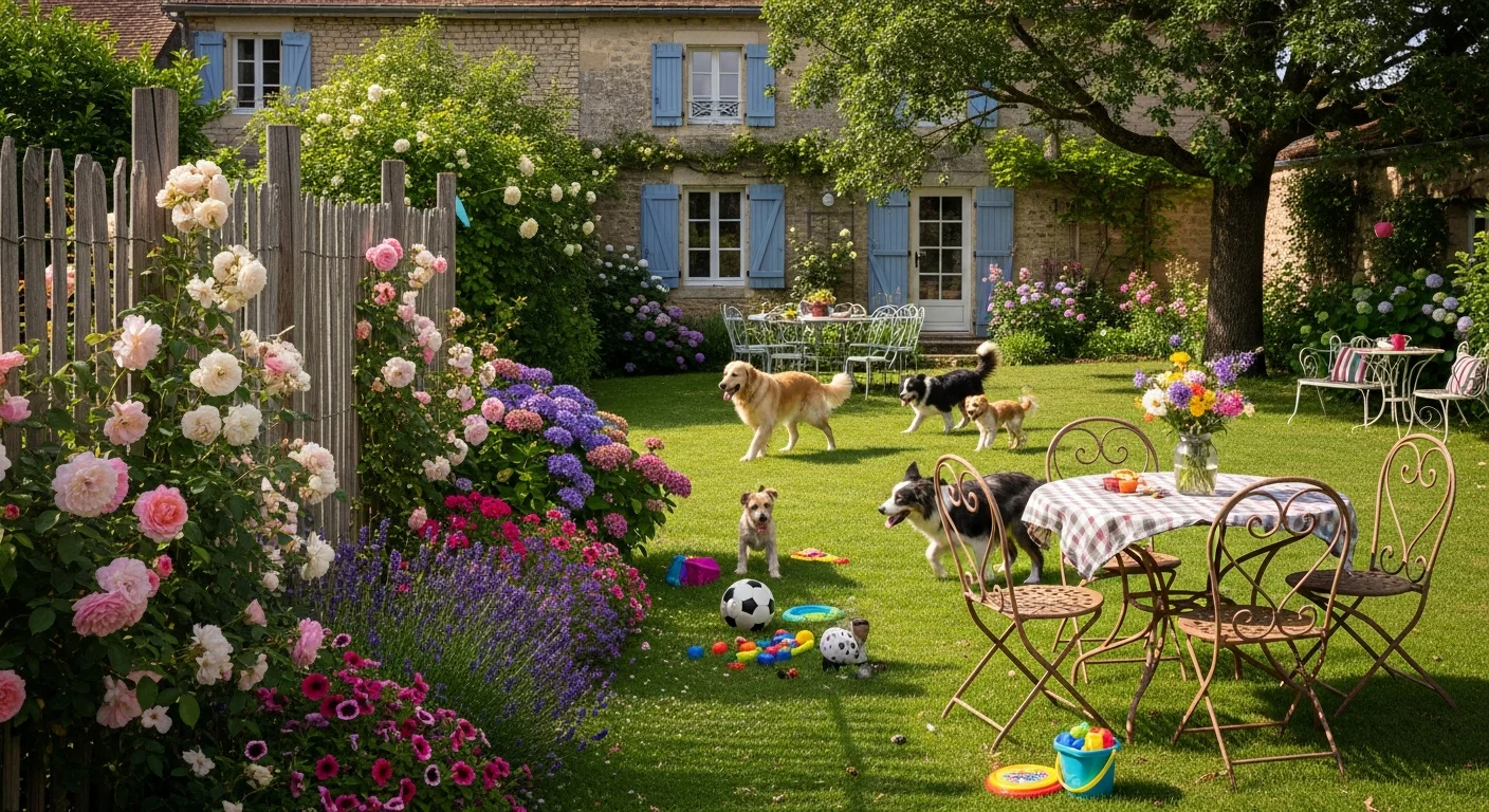 Installations extérieures de l'élevage de Bull Terrier