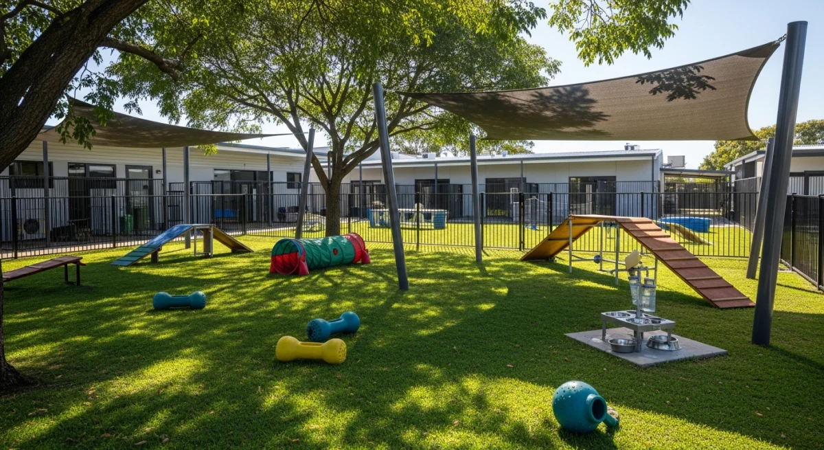 Installations extérieures de l'élevage de Cairn Terrier