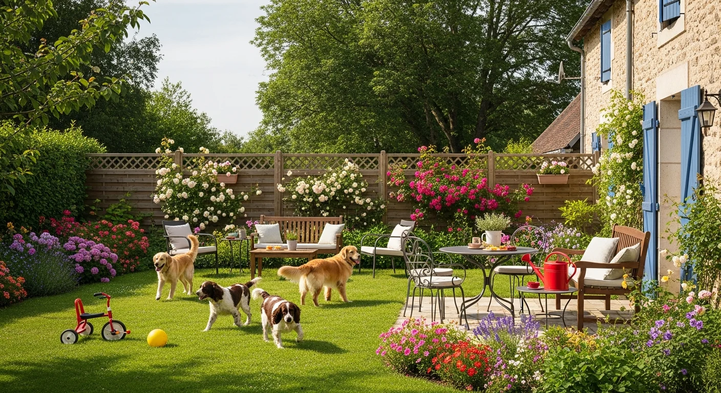 Installations extérieures de l'élevage de Caniche Toy