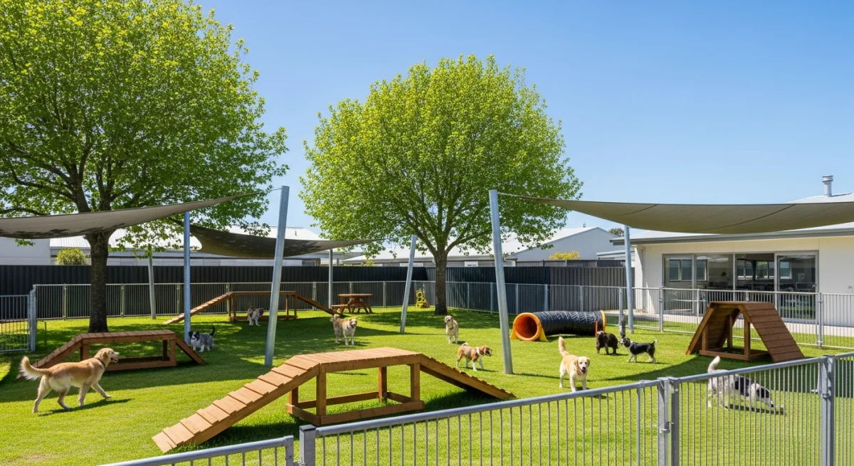 Installations extérieures de l'élevage de Chien Chinois À Crête