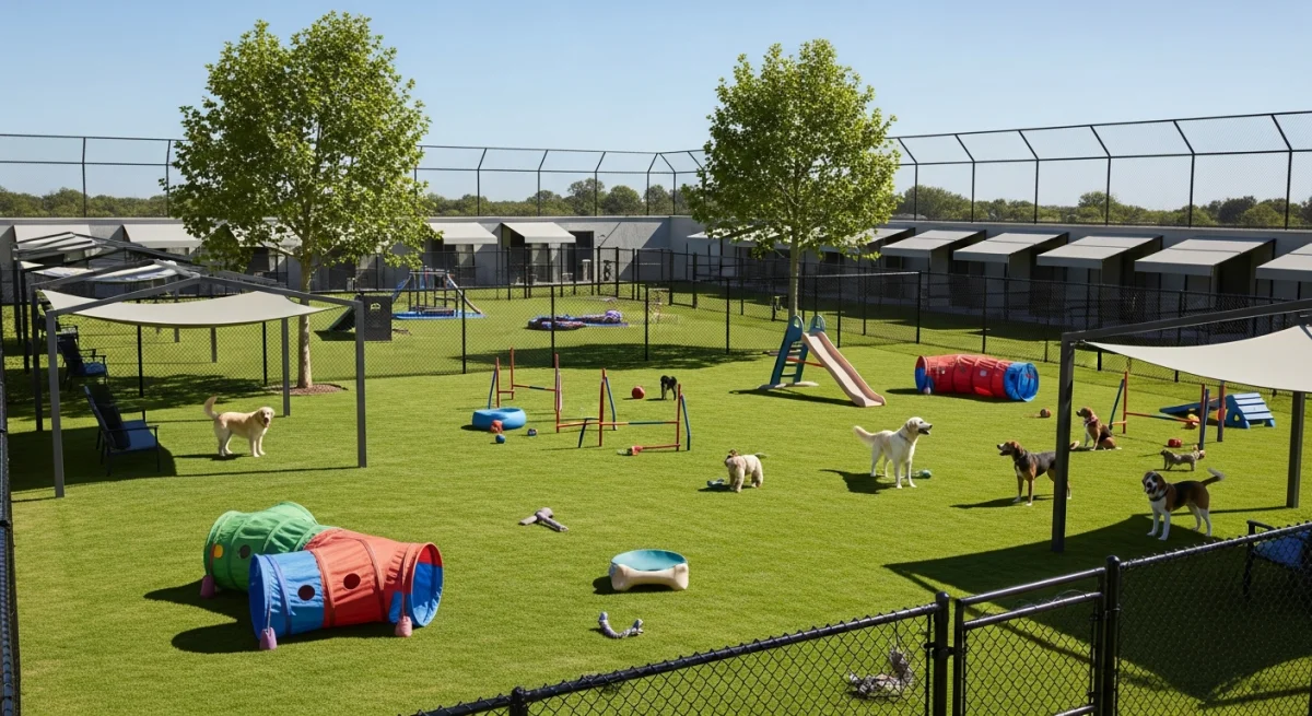 Installations extérieures de l'élevage de Chien De Canaan