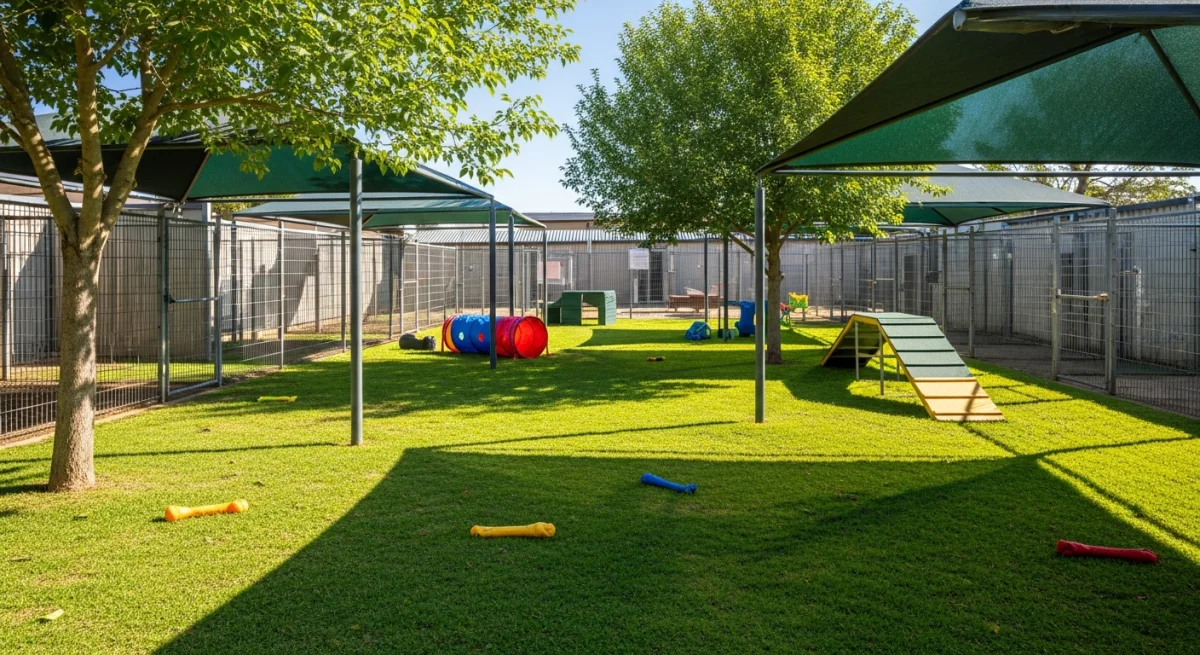 Installations extérieures de l'élevage de Chien Deau Espagnol