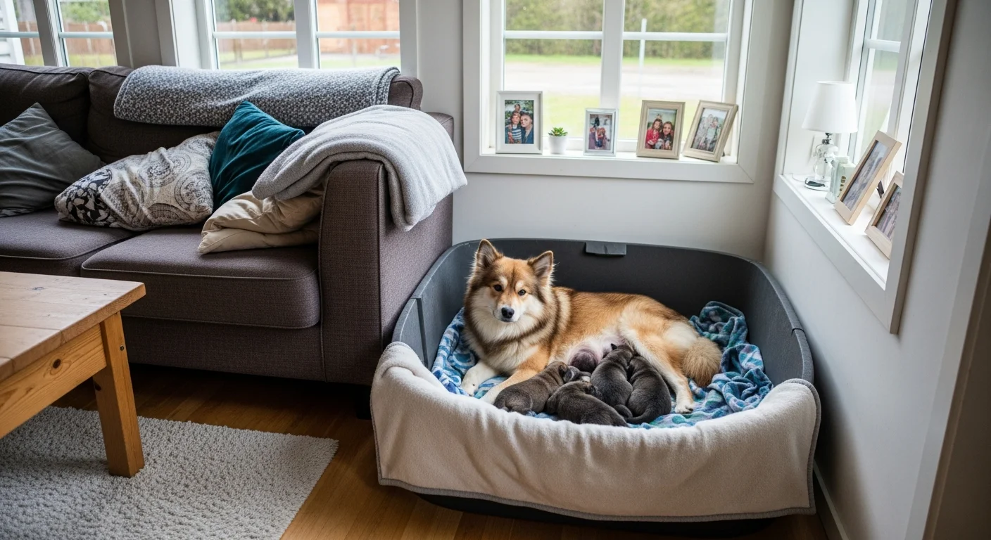Installations intérieures de l'élevage de Chien Finnois De Laponie