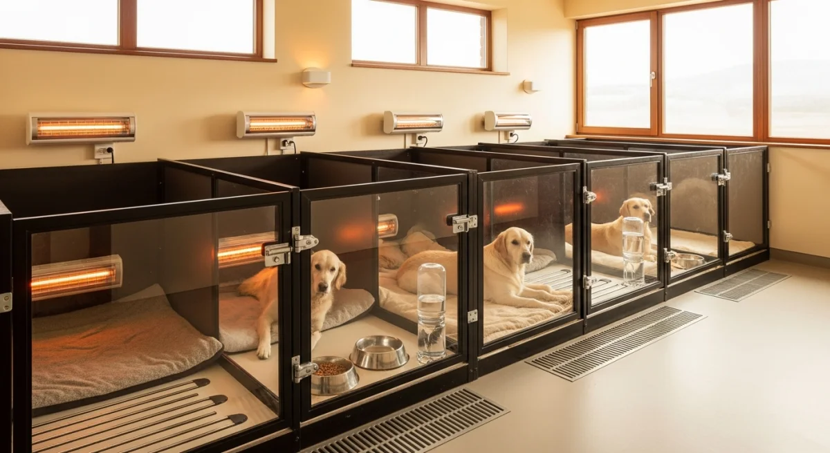 Installations intérieures de l'élevage de Chow Chow