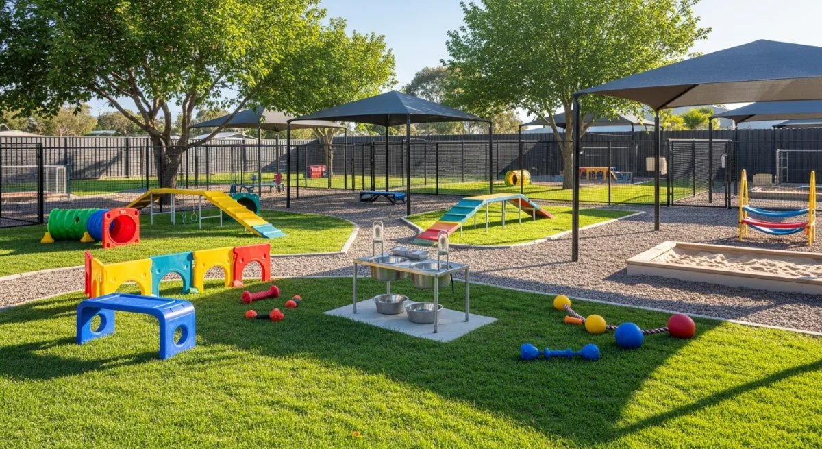 Installations extérieures de l'élevage de Dobermann