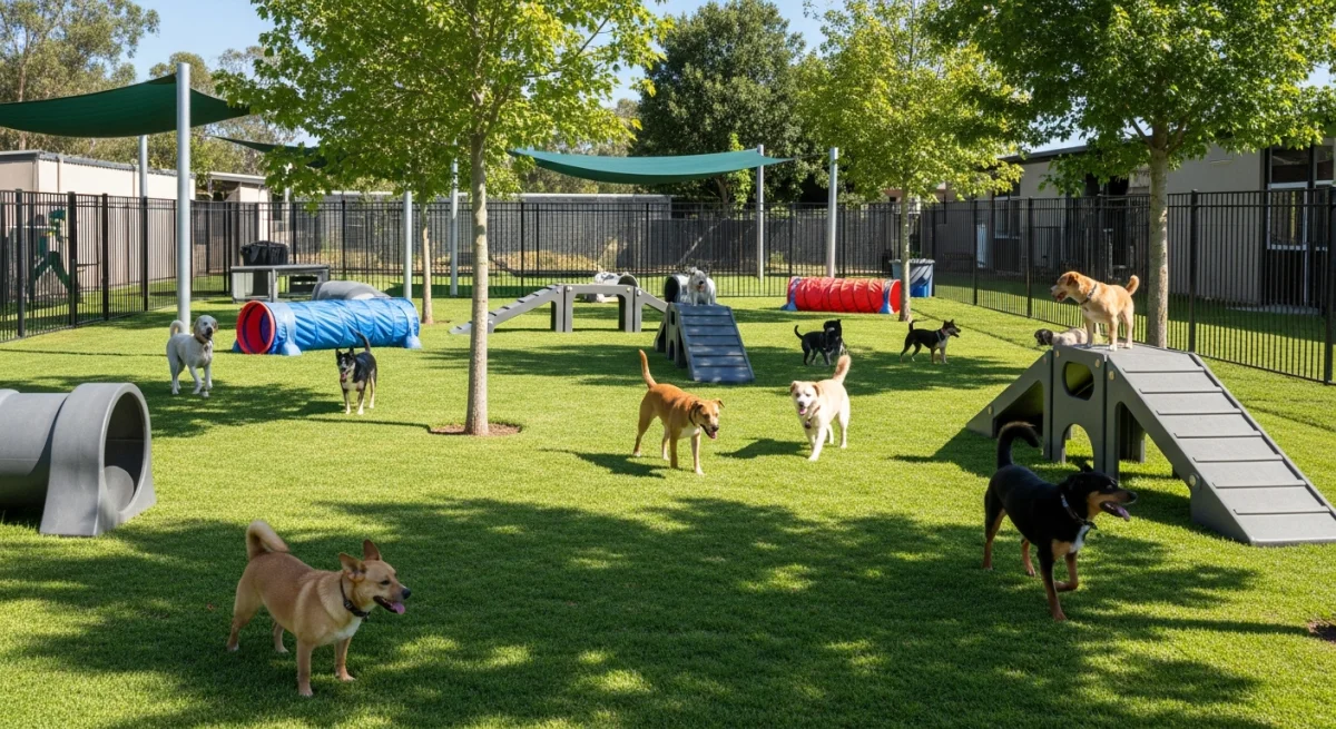 Installations extérieures de l'élevage de Dogue Allemand