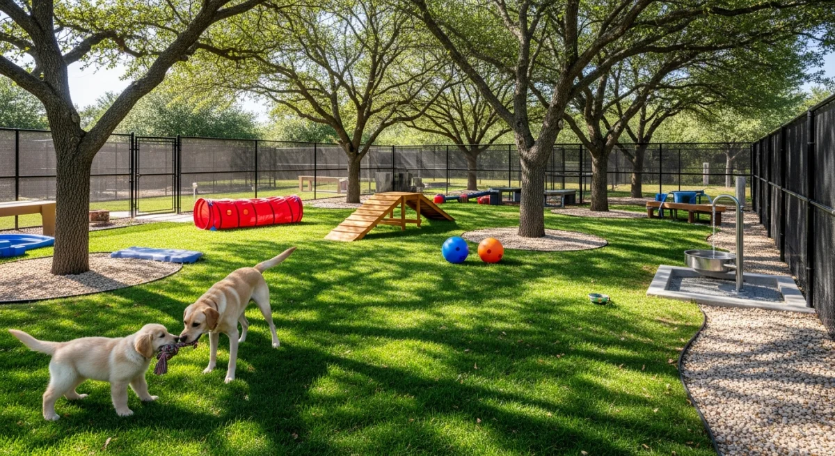 Installations extérieures de l'élevage de Dogue Argentin