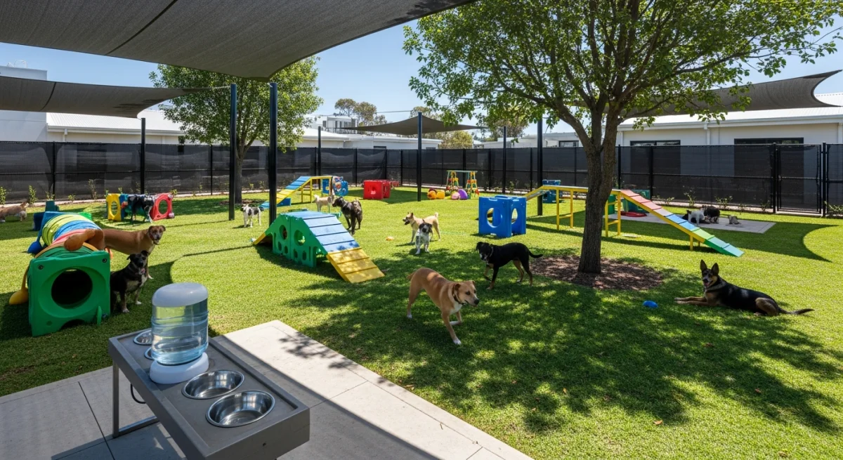 Installations extérieures de l'élevage de Dogue Du Tibet