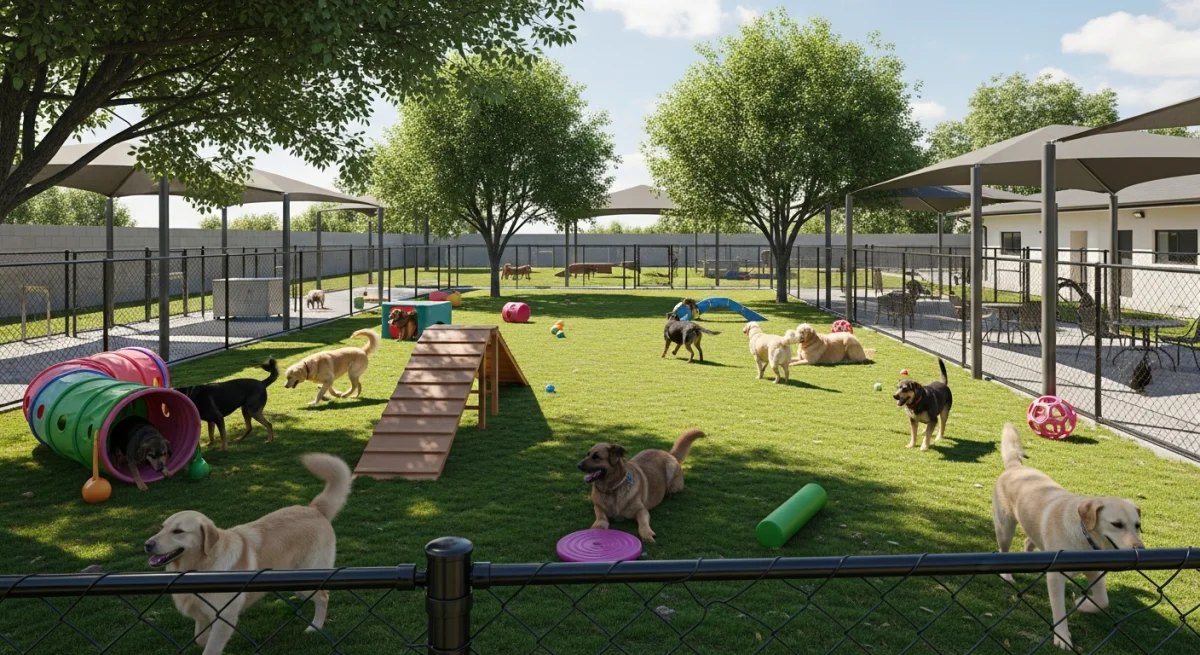 Installations extérieures de l'élevage de Épagneul De Saint-usuge