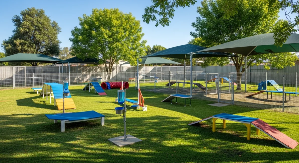 Installations extérieures de l'élevage de Field Spaniel