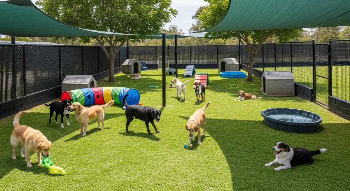 Installations extérieures de l'élevage de Fox Terrier À Poil Lisse
