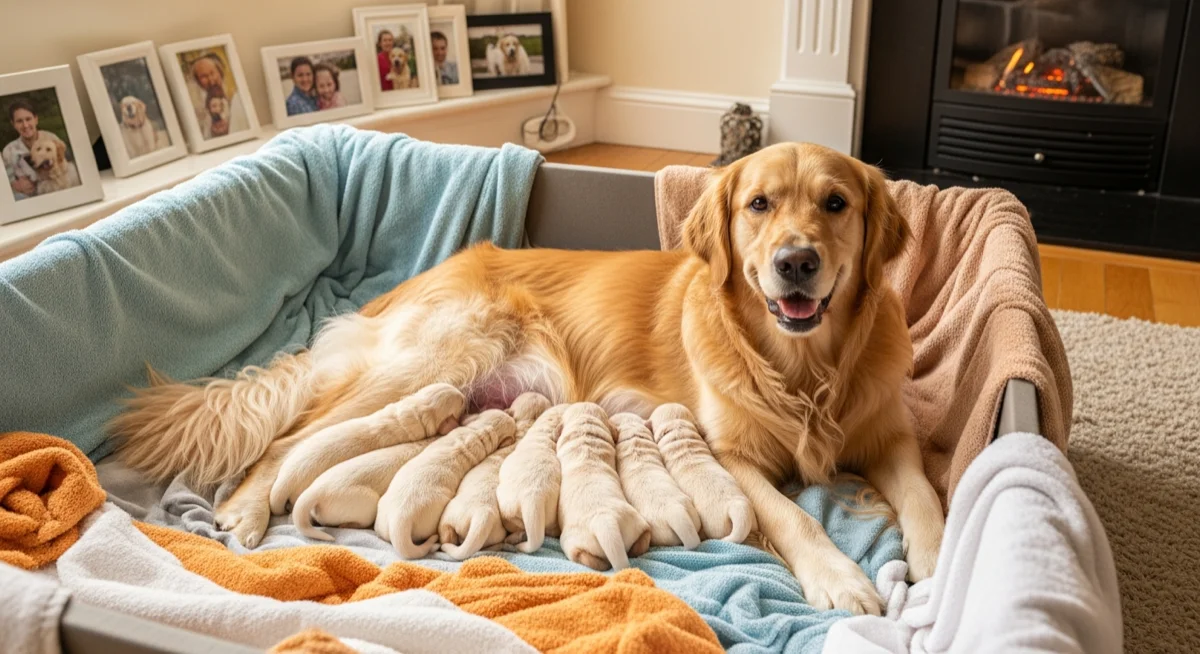 Installations intérieures de l'élevage de Golden Retriever
