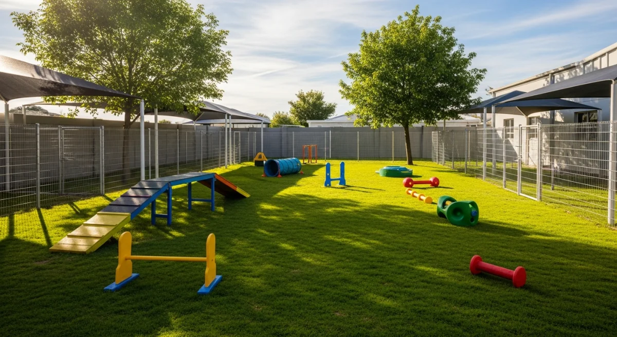 Installations extérieures de l'élevage de Grand Bleu De Gascogne