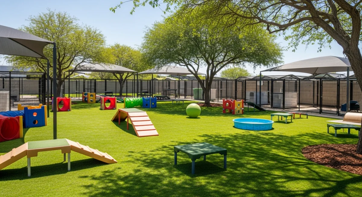 Installations extérieures de l'élevage de Grand Bouvier Suisse