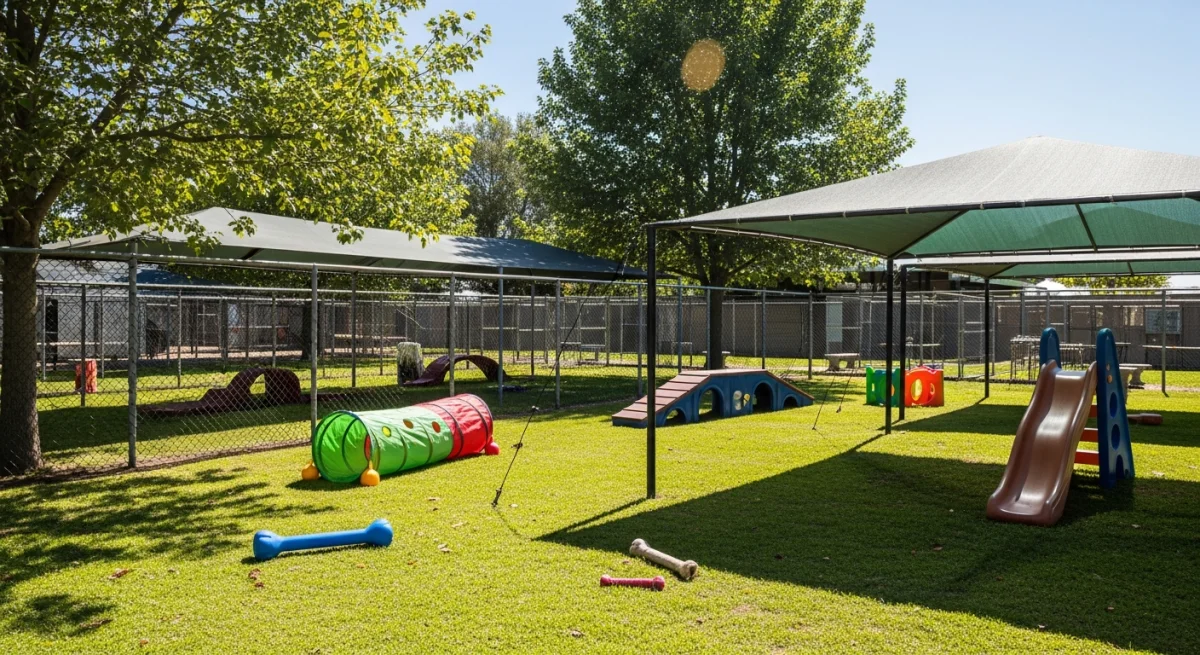 Installations extérieures de l'élevage de Grand Caniche