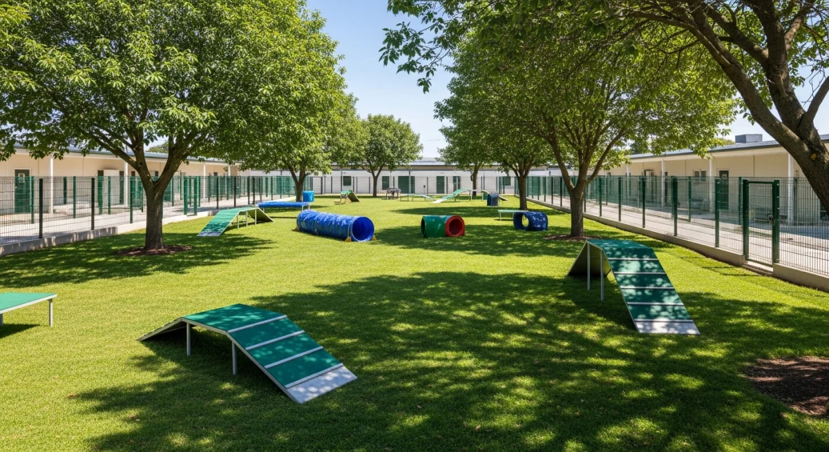 Installations extérieures de l'élevage de Grand Gascon Saintongeois