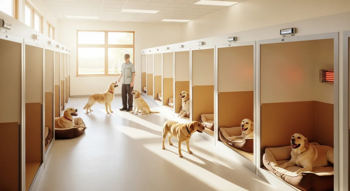 Installations intérieures de l'élevage de Grand Gascon Saintongeois