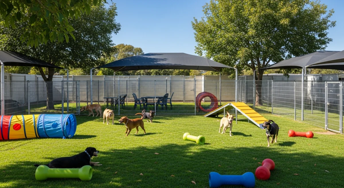 Installations extérieures de l'élevage de Greyhound