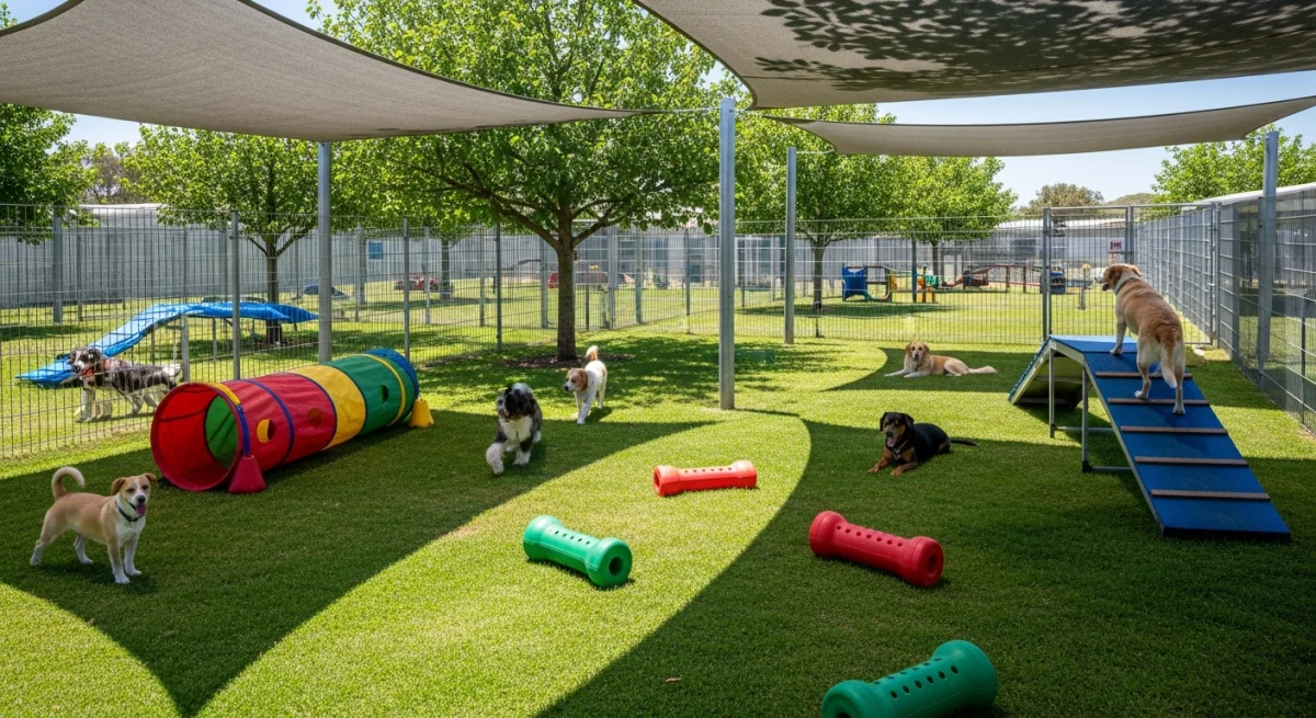 Installations extérieures de l'élevage de Griffon Bleu De Gascogne