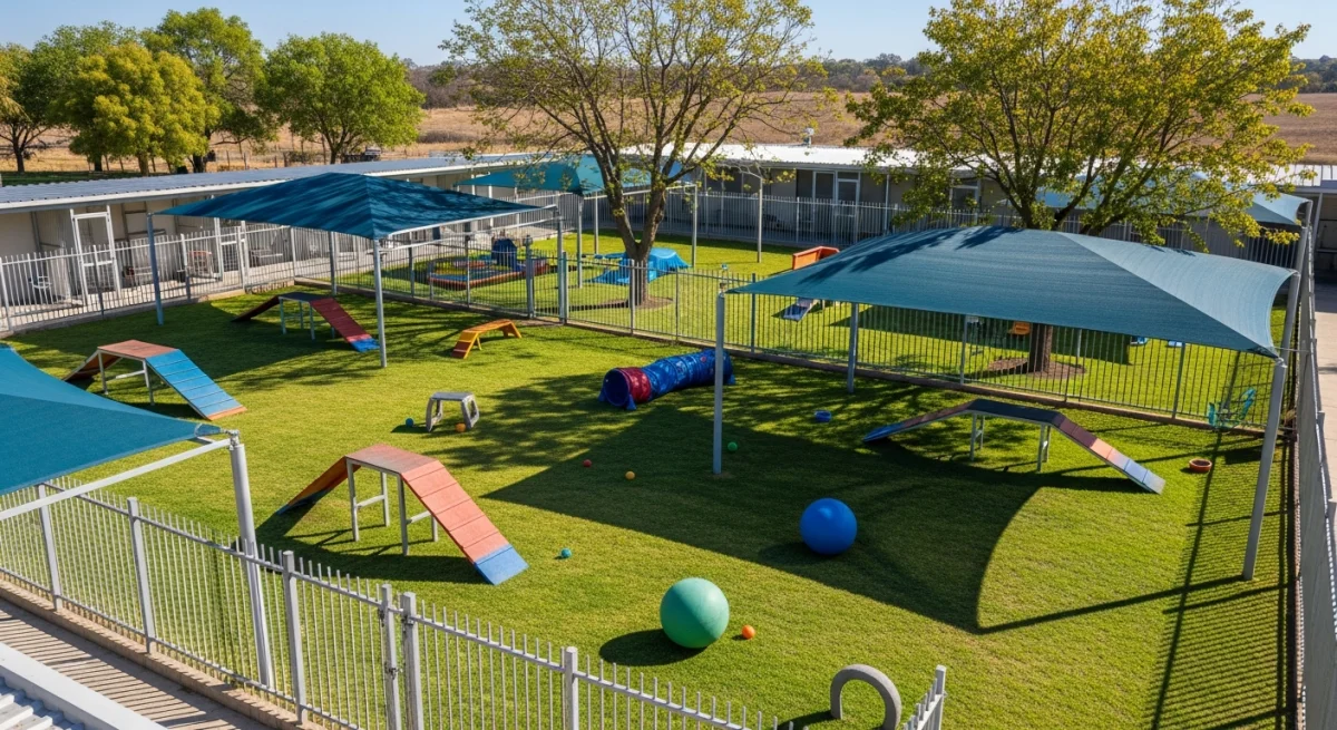 Installations extérieures de l'élevage de Griffon Bruxellois