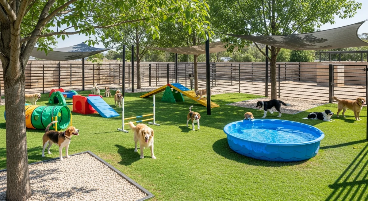Installations extérieures de l'élevage de Harrier