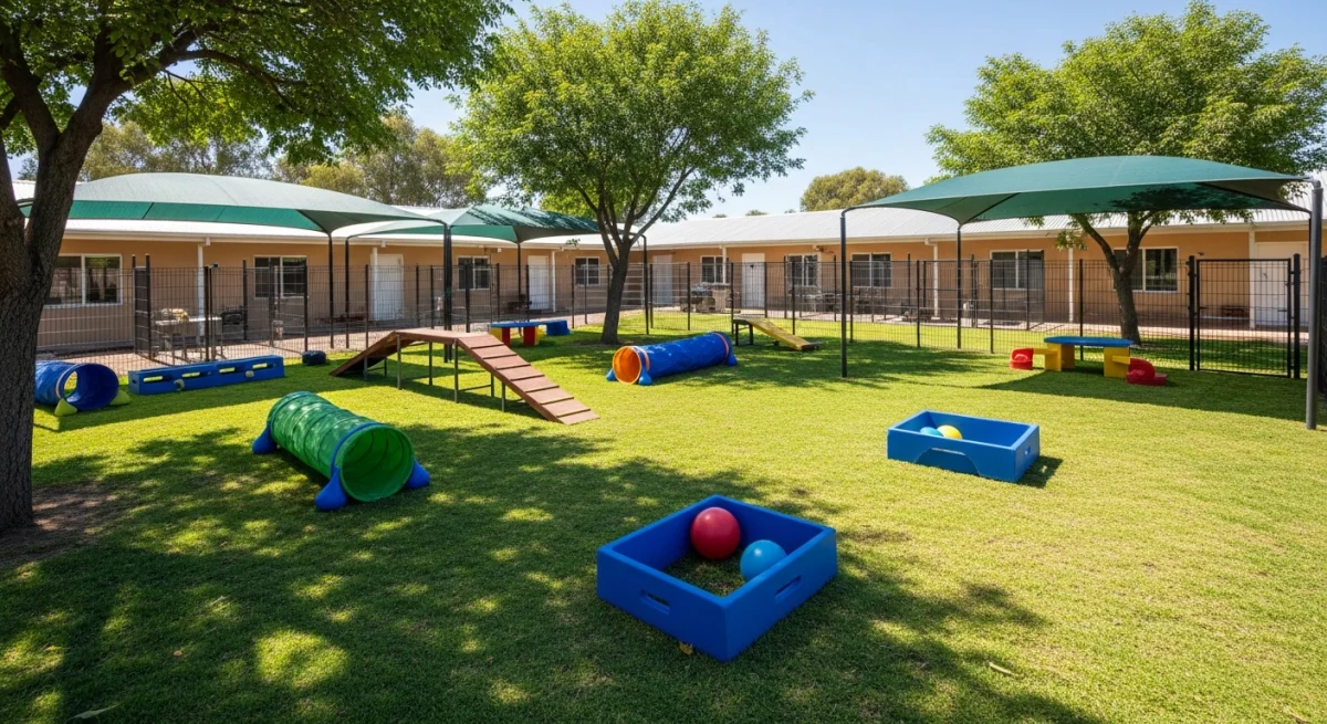 Installations extérieures de l'élevage de Hovawart