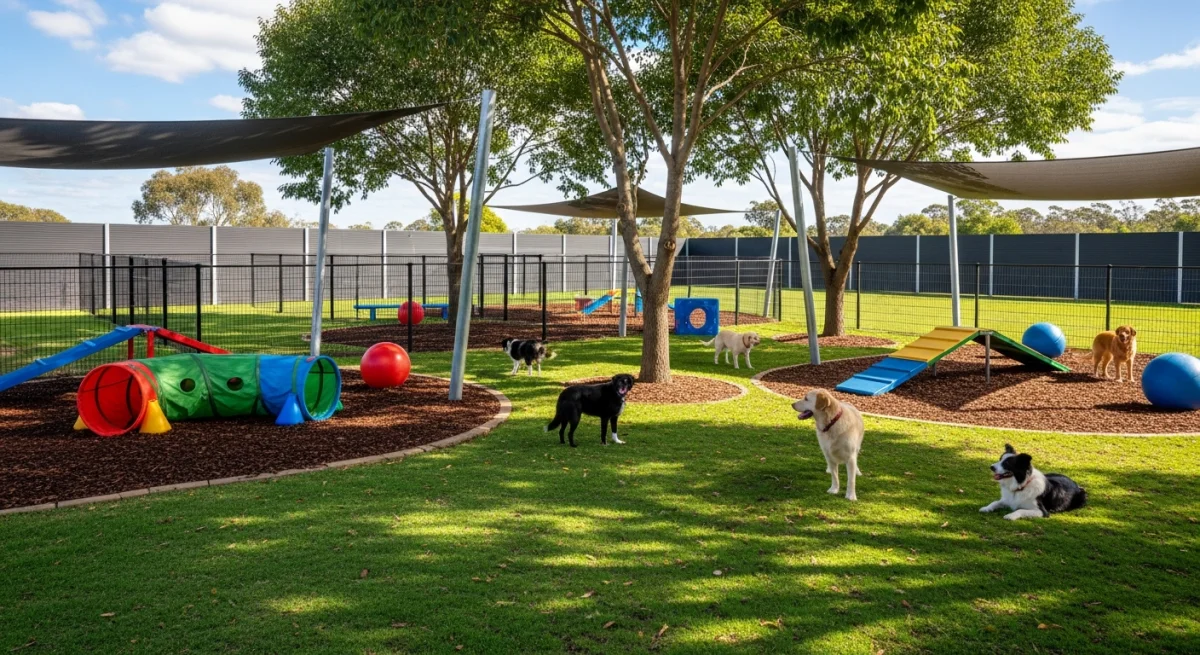 Installations extérieures de l'élevage de Irish Soft Coated Wheaten Terrier