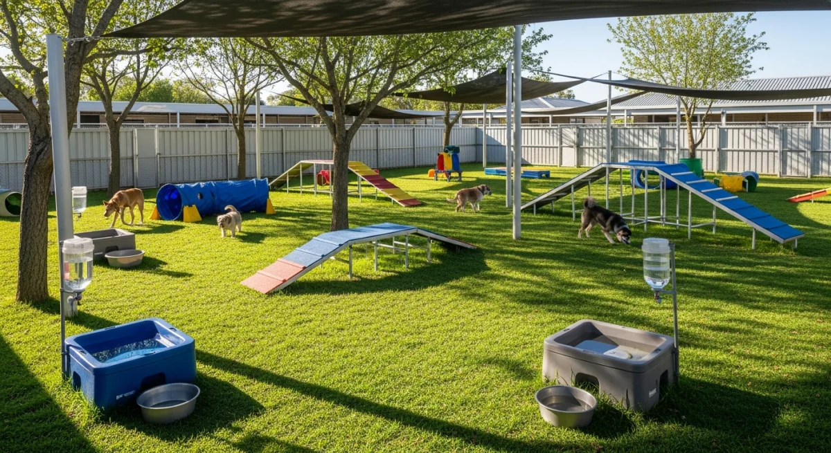 Installations extérieures de l'élevage de Irish Terrier