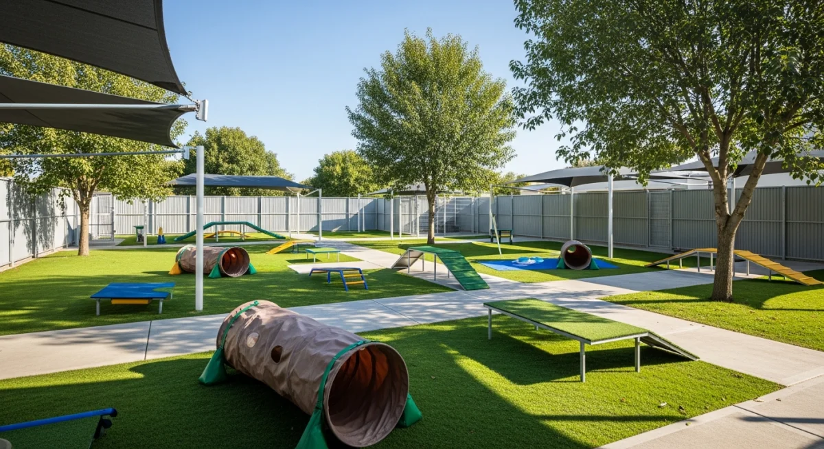 Installations extérieures de l'élevage de Irish Wolfhound