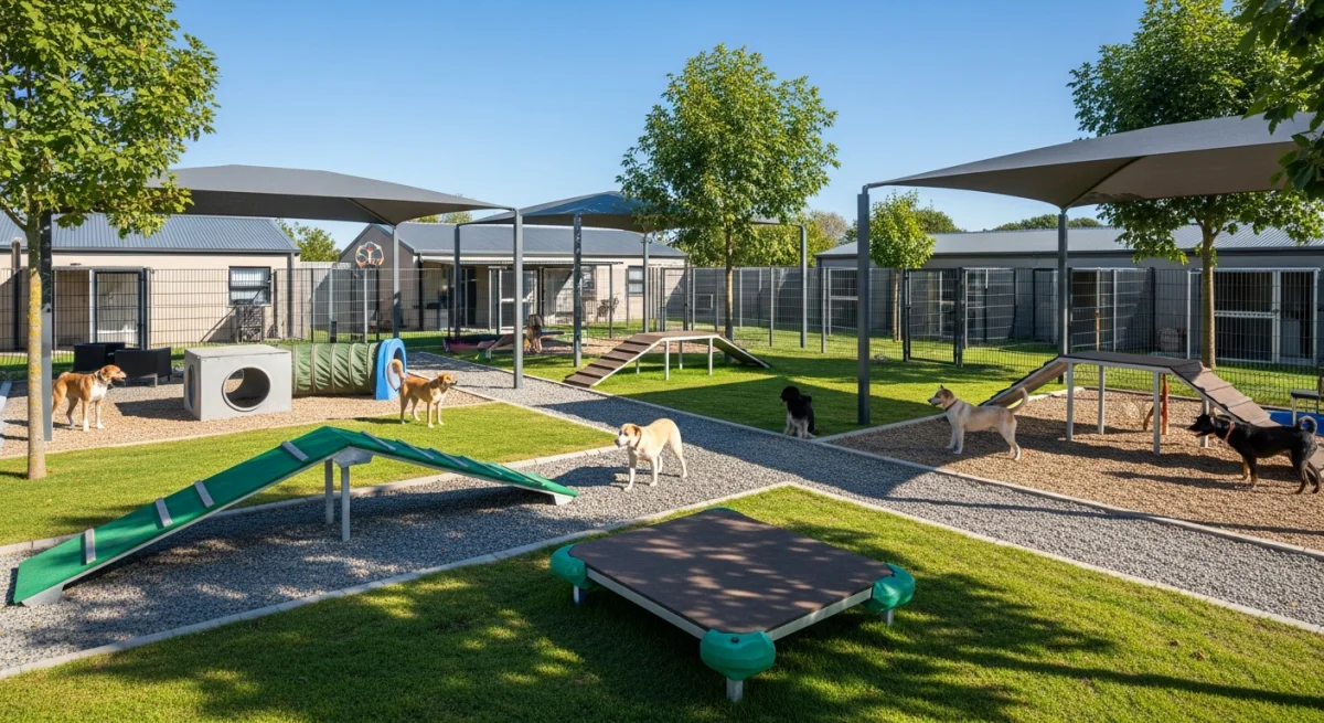 Installations extérieures de l'élevage de Kooikerhondje