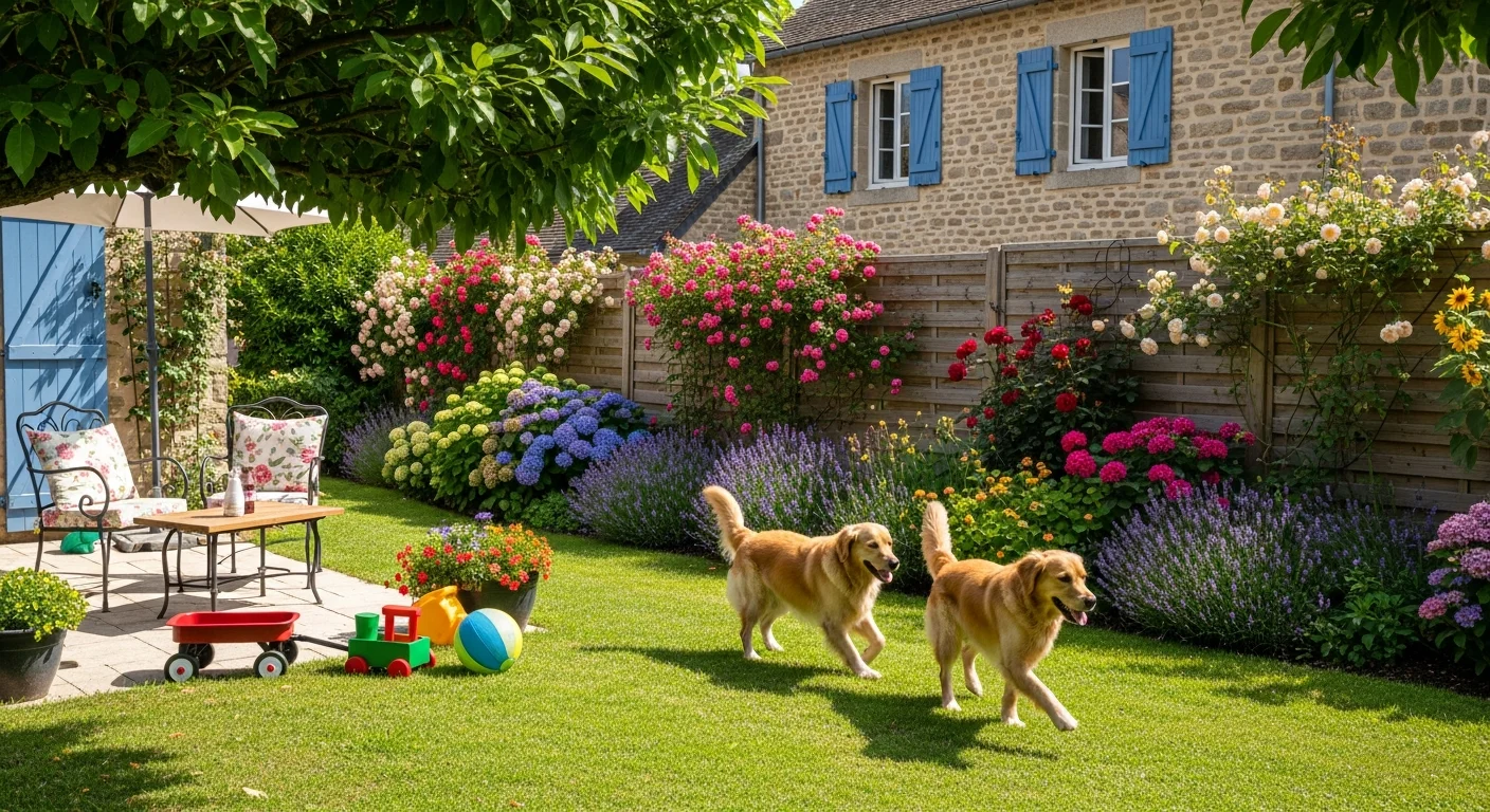 Installations extérieures de l'élevage de Lakeland Terrier