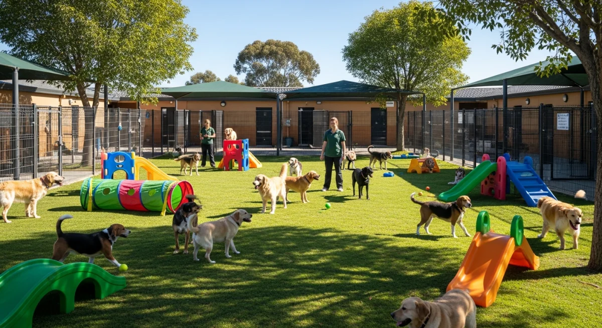 Installations extérieures de l'élevage de Lancashire Heeler