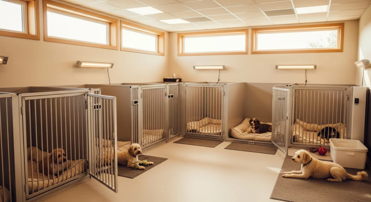 Installations intérieures de l'élevage de Landseer