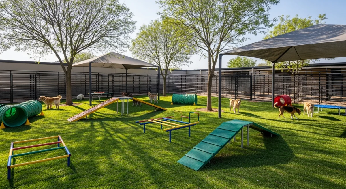 Installations extérieures de l'élevage de Leonberg