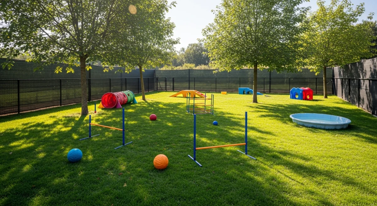 Installations extérieures de l'élevage de Lhassa Apso