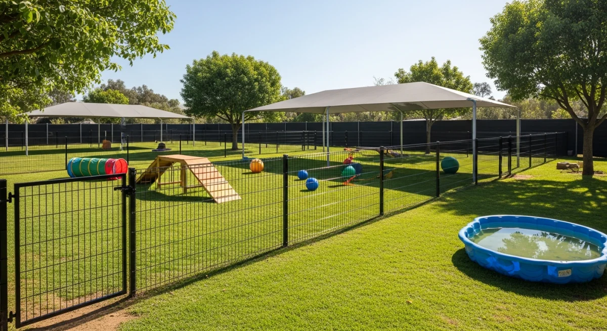 Installations extérieures de l'élevage de Mâtin Napolitain