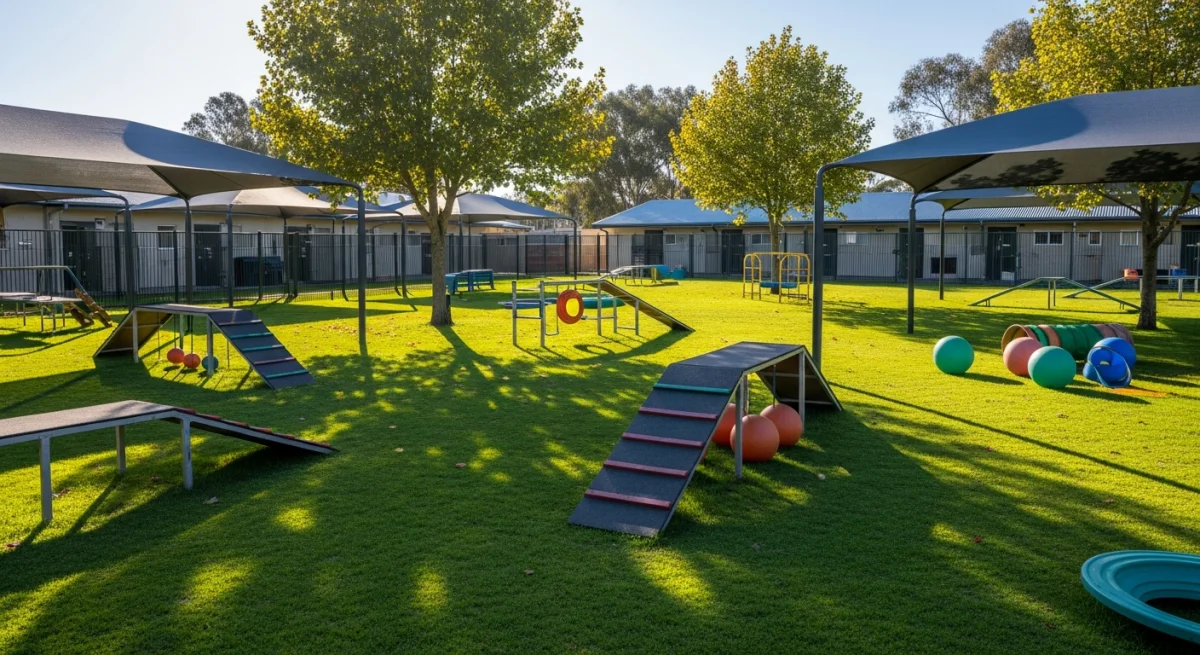 Installations extérieures de l'élevage de Norwich Terrier