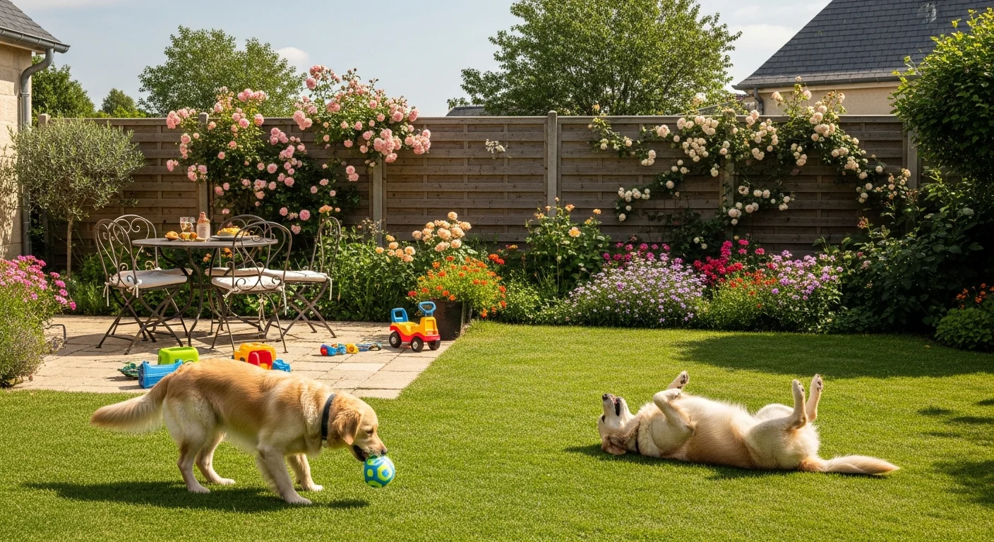 Installations extérieures de l'élevage de Pékinois