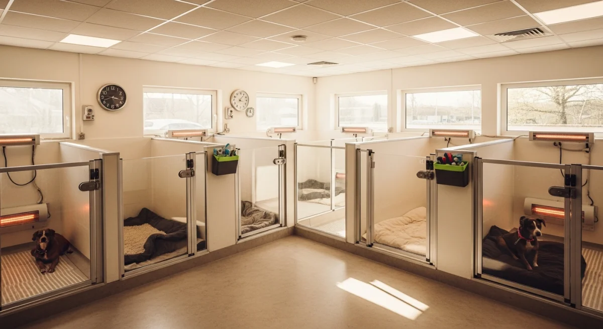 Installations intérieures de l'élevage de Petit Munsterlander